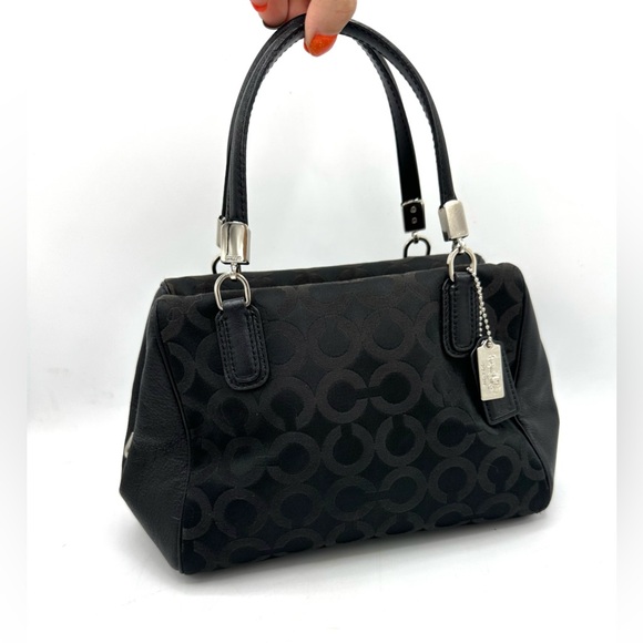 Coach Madison Op Art Sateen Mini Satchel – Black Sateen / Op Art - Picture 2 of 7